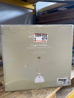 1-Light Gold Oversized Pendant Light Fixture with Clear Glass Shade