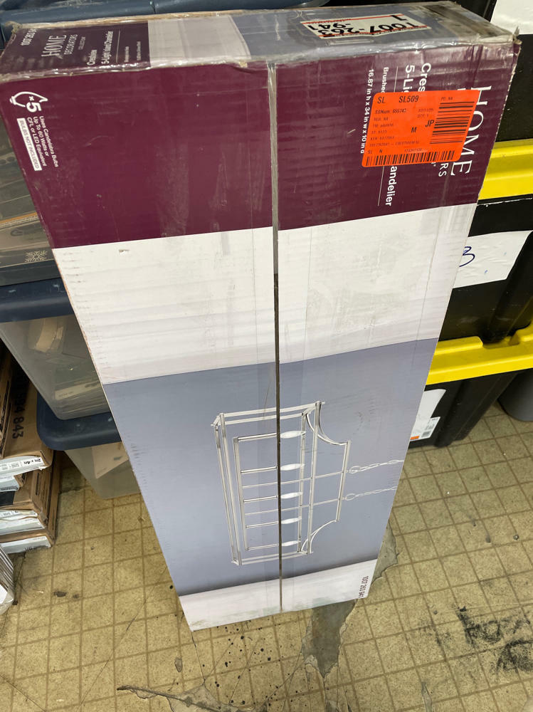 Home Decorators Collection Crestview 34 in. 5-Light Brushed Nickel Transitional