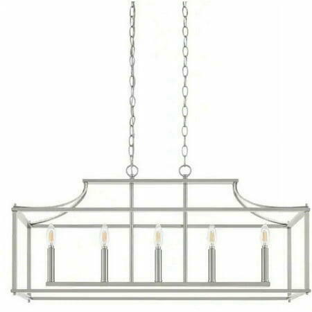 Home Decorators Collection Crestview 34 in. 5-Light Brushed Nickel Transitional