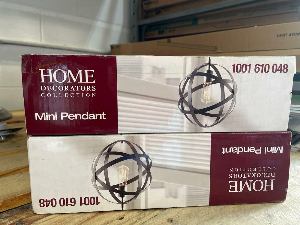 Home Decorators Collection Mini Pendant Light Black finish metal shade   (2packs)