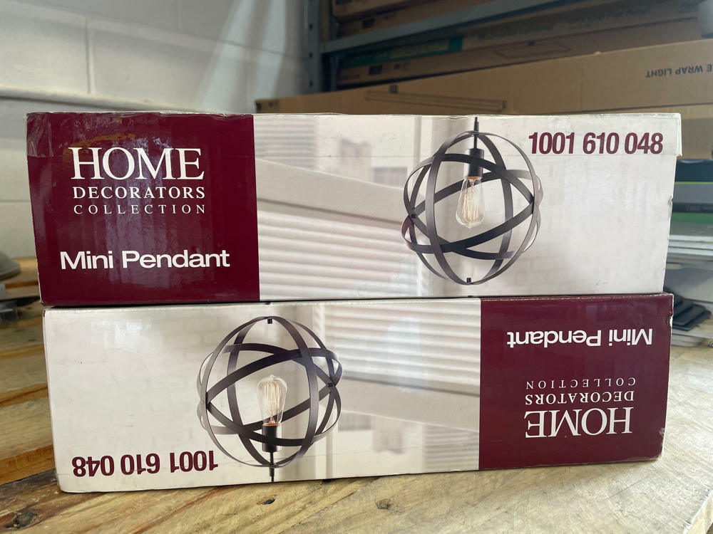 Home Decorators Collection Mini Pendant Light Black finish metal shade   (2packs)