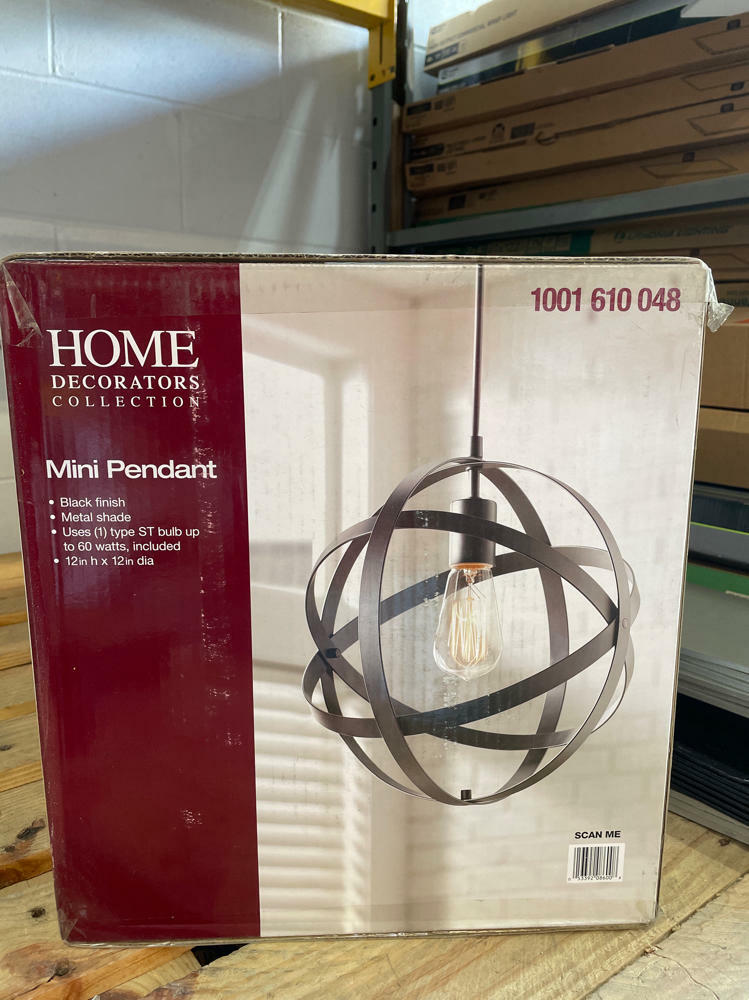 Home Decorators Collection Mini Pendant Light Black finish metal shade   (2packs)