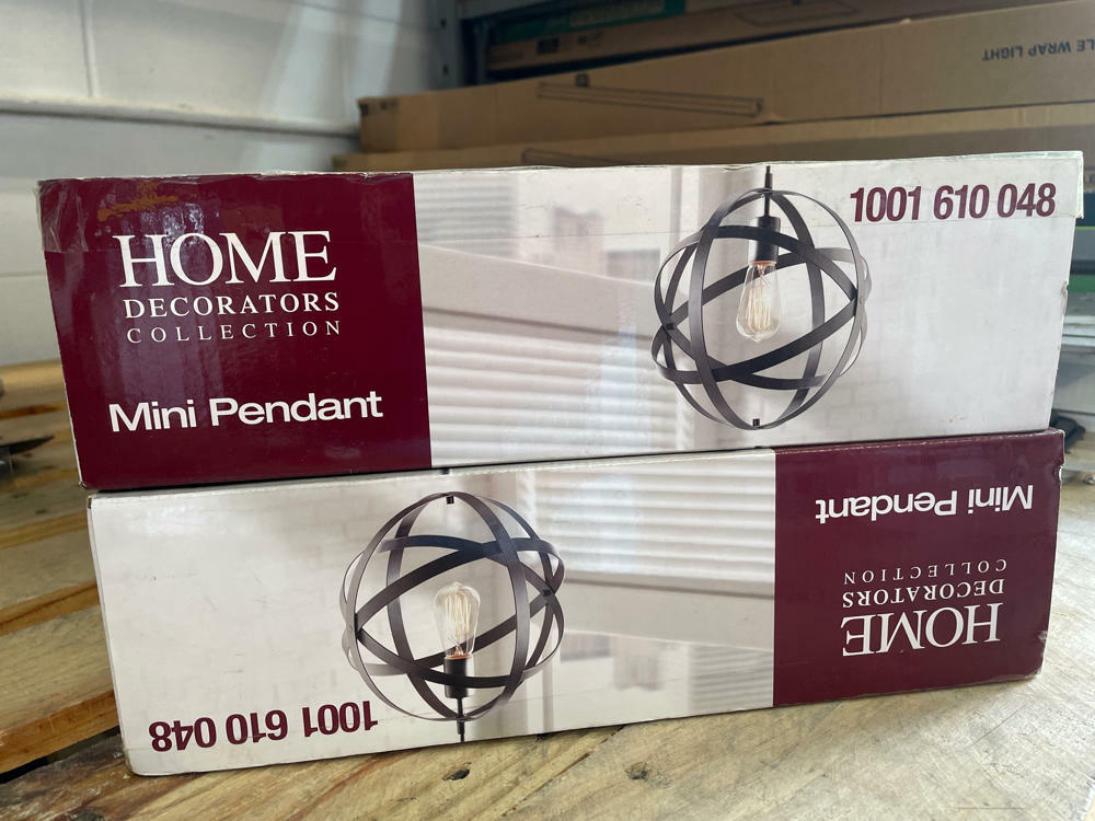 Home Decorators Collection Mini Pendant Light Black finish metal shade   (2packs)