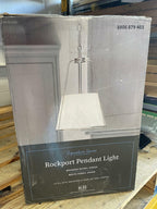 Alsy 1-Light Brushed Nickel Oversized Caged Mini Pendant with Linen Shade