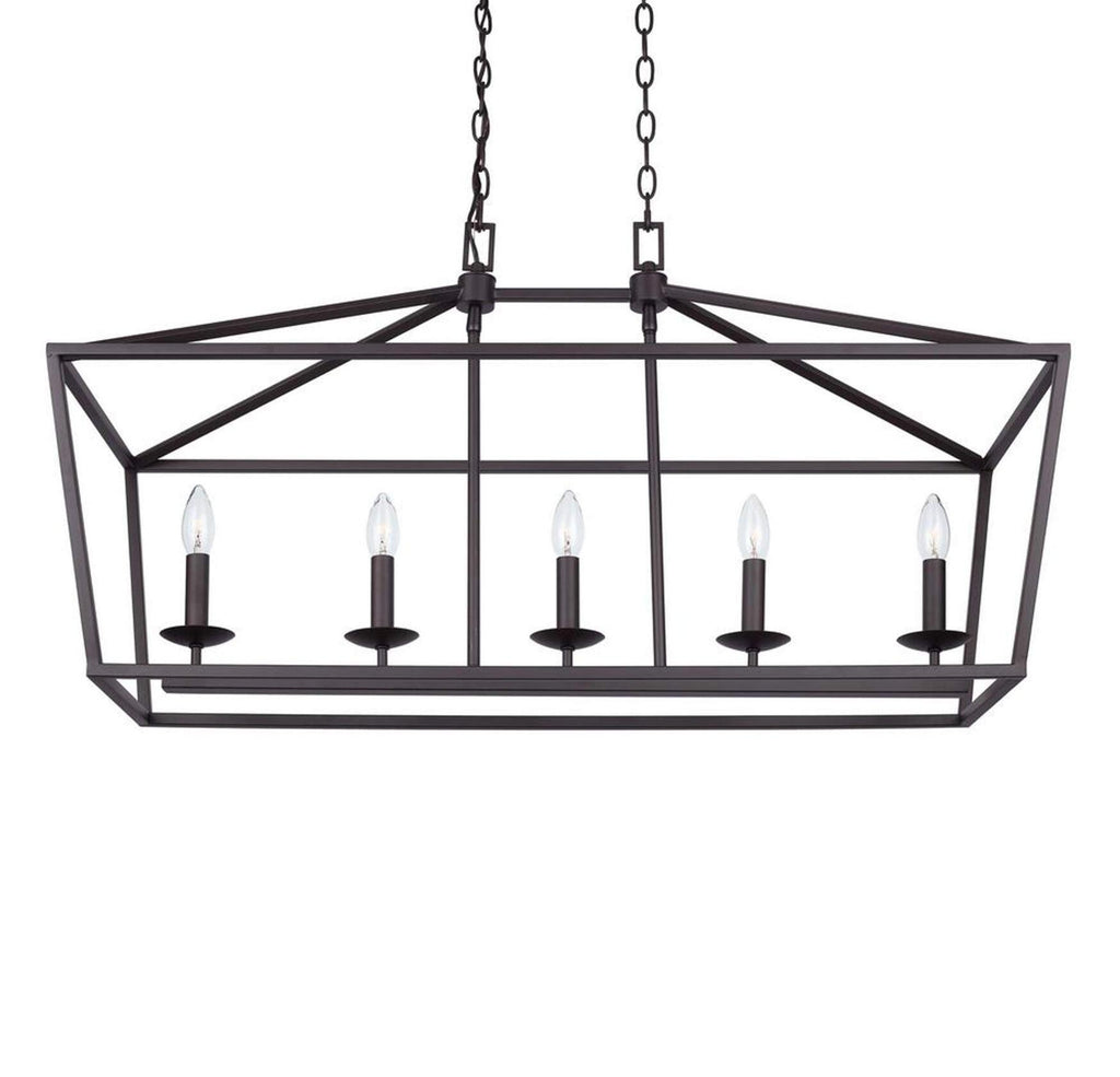 Weyburn 5-Light Bronze Caged Island Chandelier------Great deal