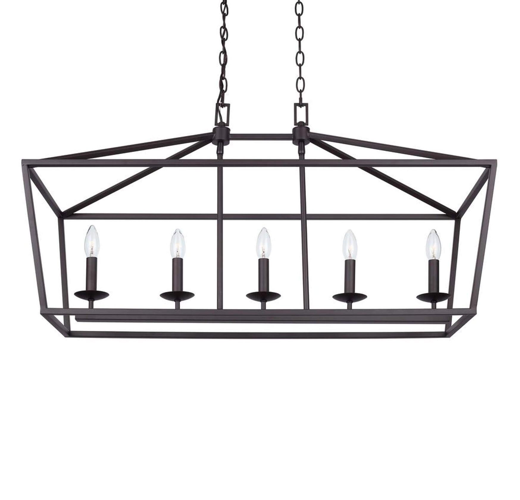 Weyburn 5-Light Bronze Caged Island Chandelier------Great deal