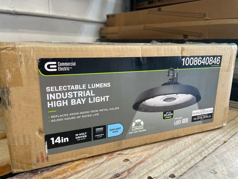CE 14 in. LED Lumen Changing 400/600/750-Watt Equivalence Round High Bay Matte