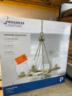 Tamassee Collection 4-Light Brushed Gold Updated Traditional Chandelier with