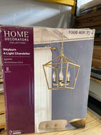 Home Decorators Collection Weyburn 4-Light Gold Farmhouse Chandelier Light