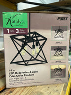 Katalyst 60-Watt 4-Light Matte Black Modern Adjustable CCT and 3-Light Modes