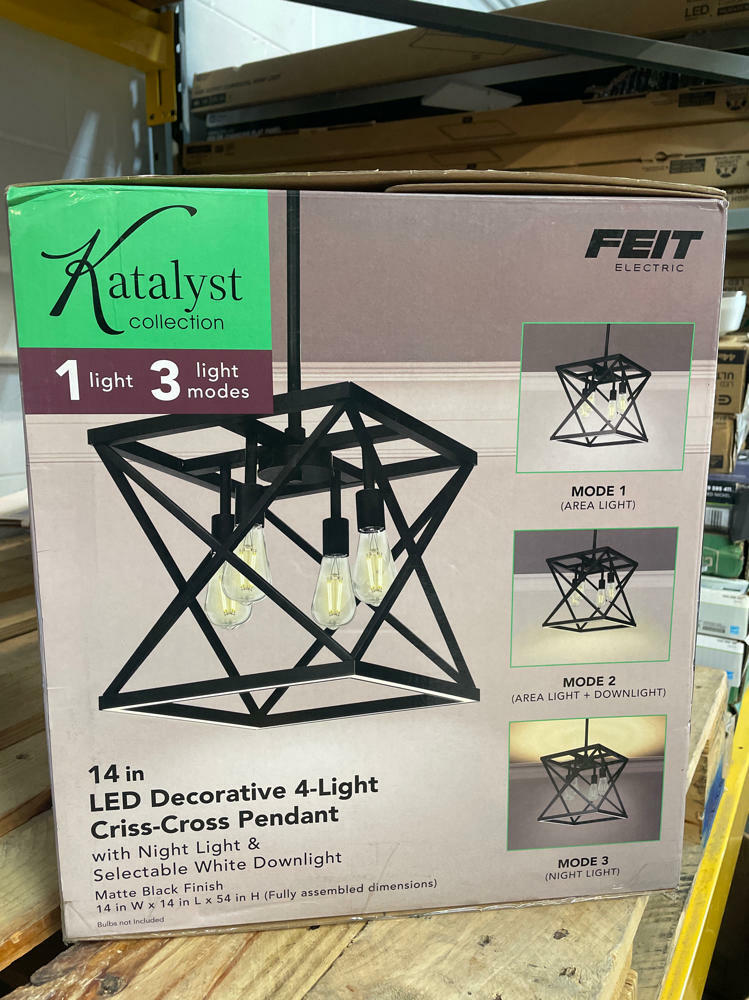 Katalyst 60-Watt 4-Light Matte Black Modern Adjustable CCT and 3-Light Modes