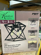 Katalyst 60-Watt 4-Light Matte Black Modern Adjustable CCT and 3-Light Modes