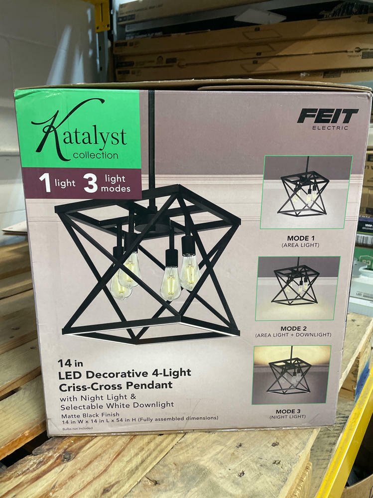 Katalyst 60-Watt 4-Light Matte Black Modern Adjustable CCT and 3-Light Modes