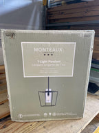 Monteaux Lighting 12 in. 1-Light Black Pendant Light Fixture with Clear Glass