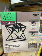 Katalyst 60-Watt 4-Light Matte Black Modern Adjustable CCT and 3-Light Modes