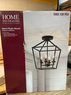 Hampton Bay Lighting Weyburn 16.5 in. 4-Light Bronze Semi-Flush Mount