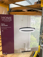 Home Decorators Collection Kipling 35-Watt Integrated LED Black Modern Pendant