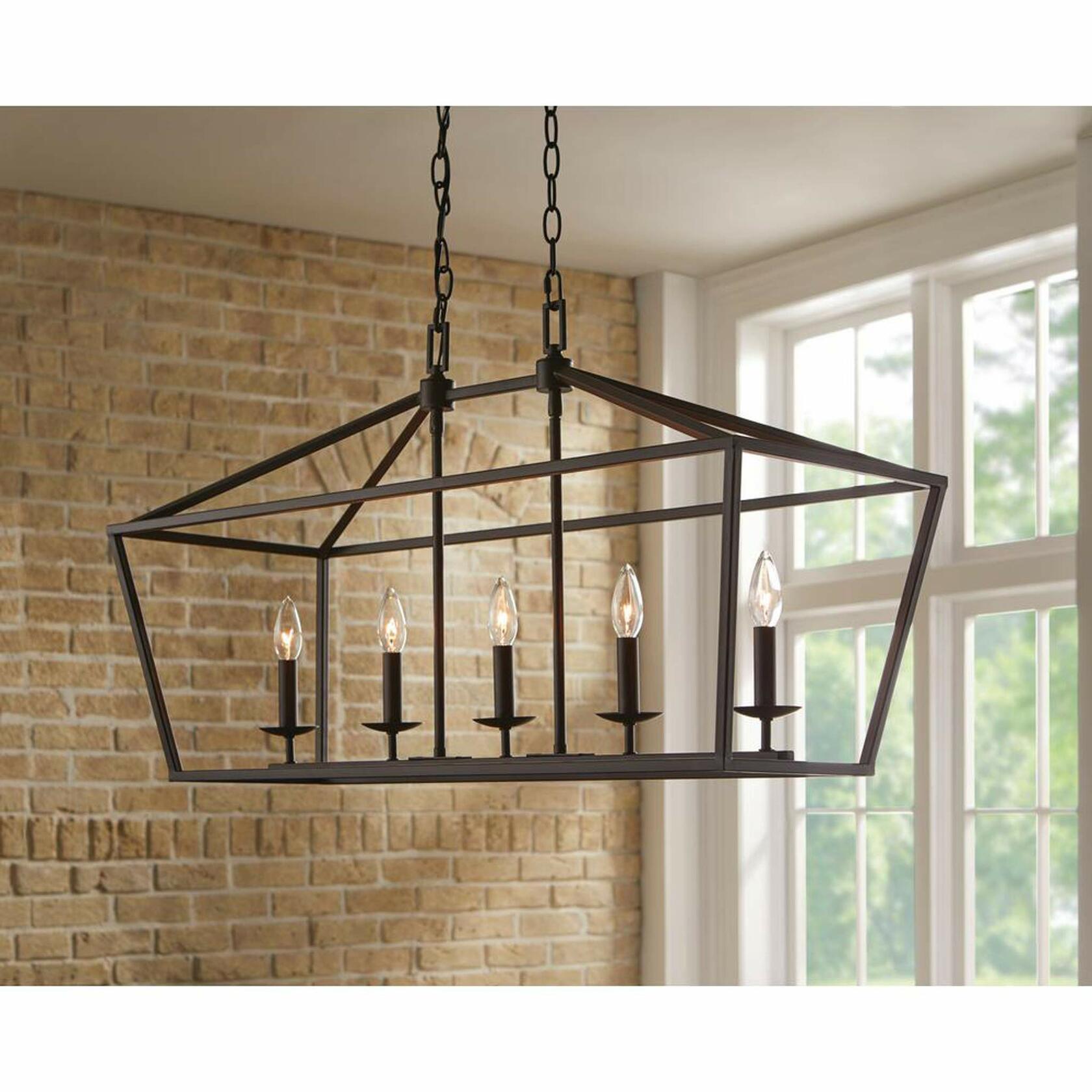 Weyburn 5-Light Bronze Caged Island Chandelier------Great deal
