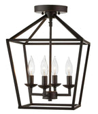 Hampton Bay Lighting Weyburn 16.5 in. 4-Light Bronze Semi-Flush Mount