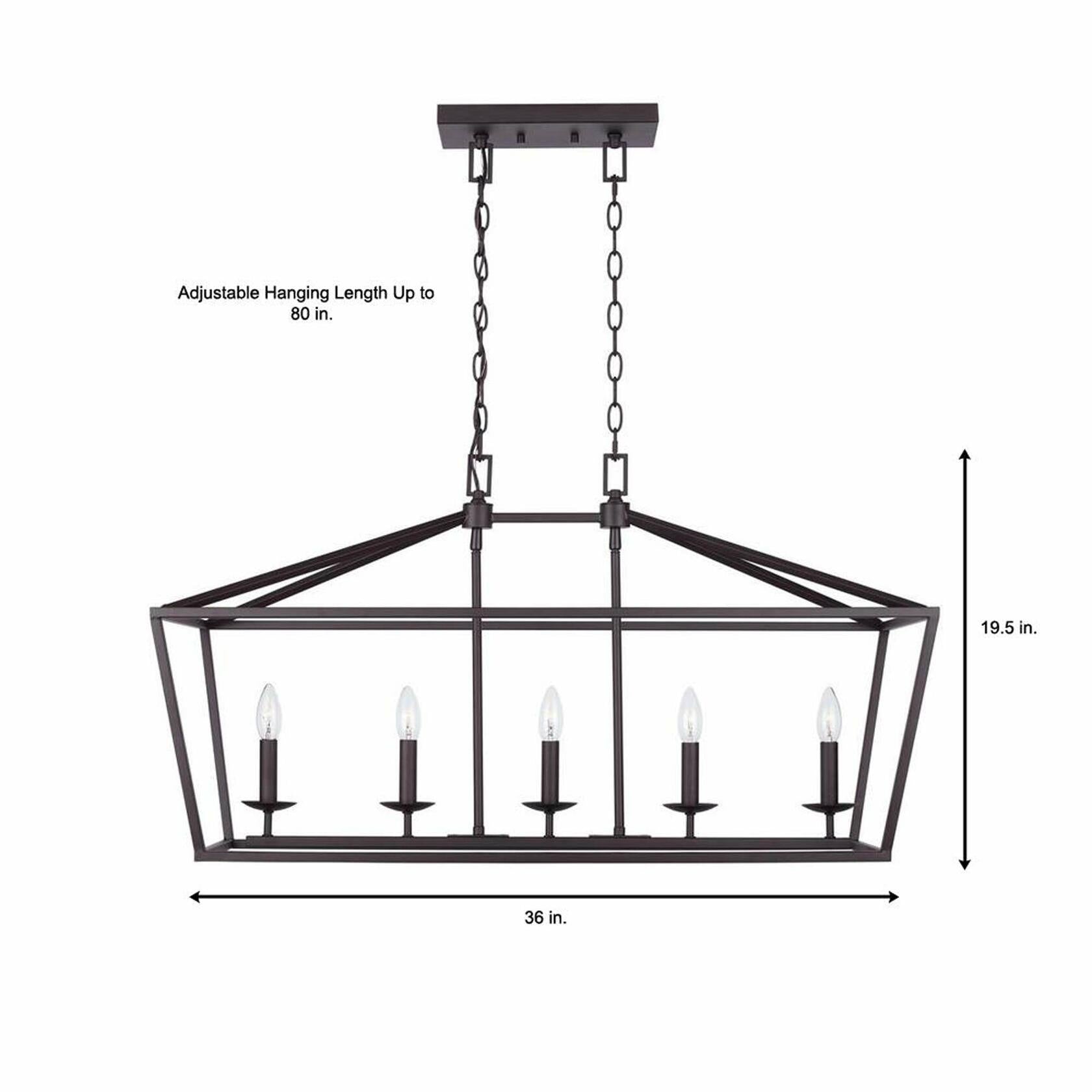 Weyburn 5-Light Bronze Caged Island Chandelier------Great deal