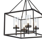 Hampton Bay Lainey 4-Light Bronze Chandelier Light Fixture with Clear Glass Shades
