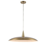 3-Light Brass Pendant Light Fixture with Metal Dome Shade