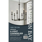 Hampton Bay Highgate 6-Light Matte Black Chandelier 27 in x 28.3 in