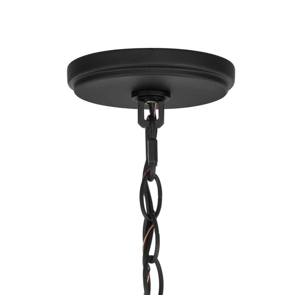 Hampton Bay Highgate 6-Light Matte Black Chandelier 27 in x 28.3 in