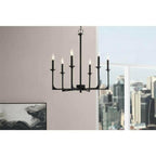 Hampton Bay Highgate 6-Light Matte Black Chandelier 27 in x 28.3 in