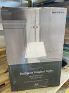 Alsy 1-Light Brushed Nickel Oversized Caged Mini Pendant with Linen Shade