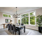 Hampton Bay Highgate 6-Light Matte Black Chandelier 27 in x 28.3 in