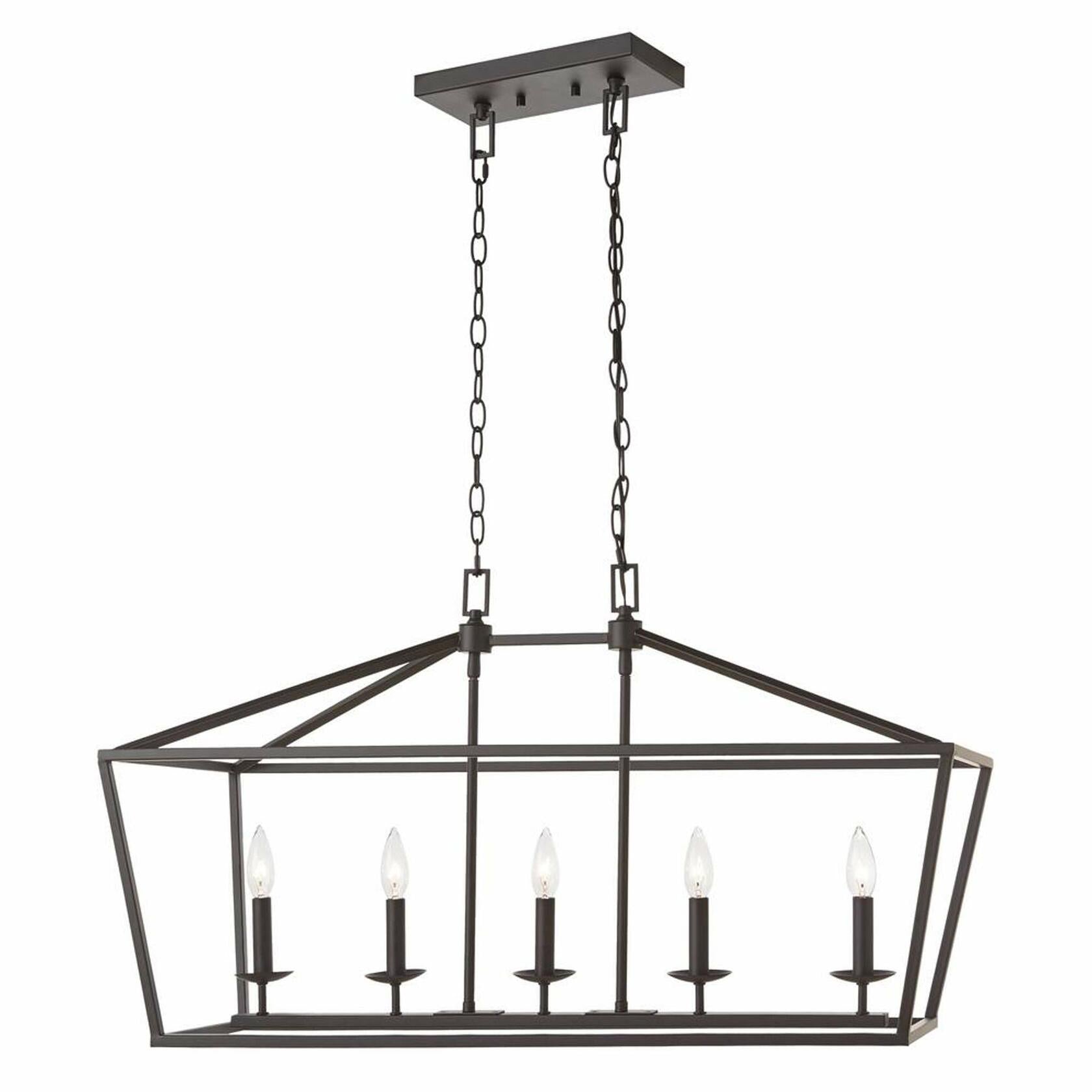 Weyburn 5-Light Bronze Caged Island Chandelier------Great deal