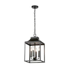 11.5 in. W 4-Light Espresso Bronze Finish Lantern Pendant Light
