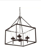 Hampton Bay Lainey 4-Light Bronze Chandelier Light Fixture with Clear Glass Shades