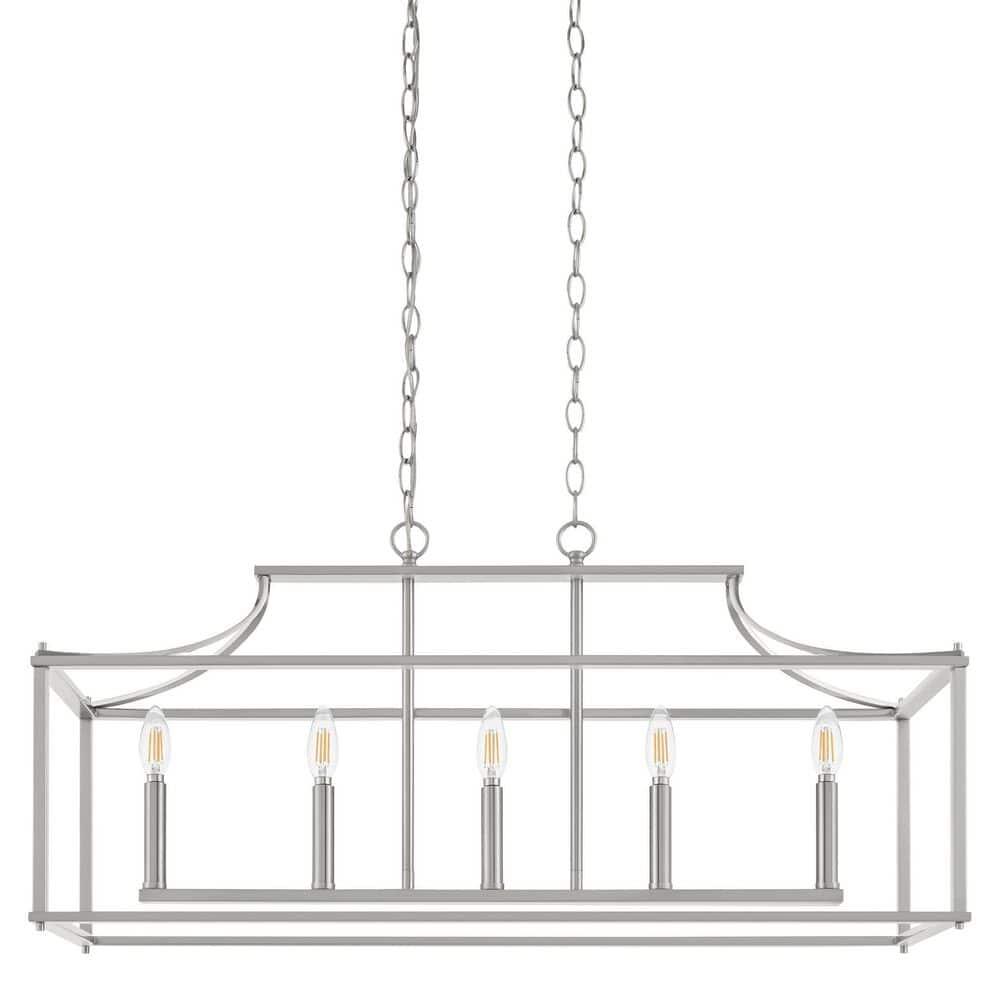 Home Decorators Collection Crestview 34 in. 5-Light Brushed Nickel Transitional