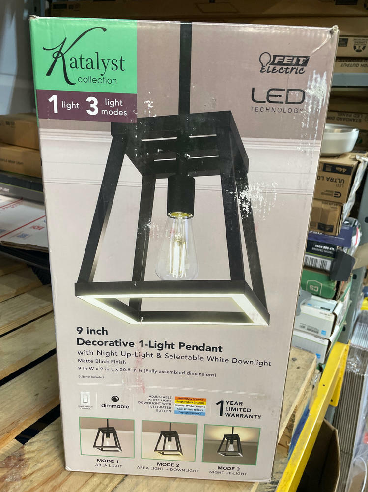 Matte Black LED Pendant Light by Feit Electric