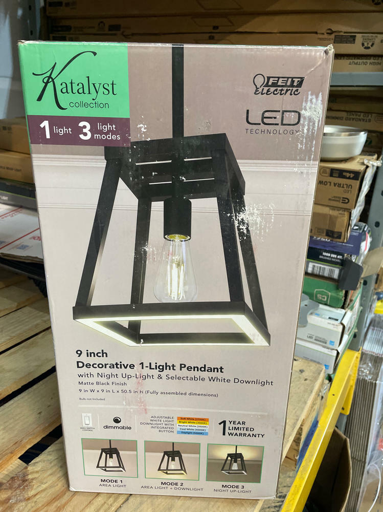 Matte Black LED Pendant Light by Feit Electric