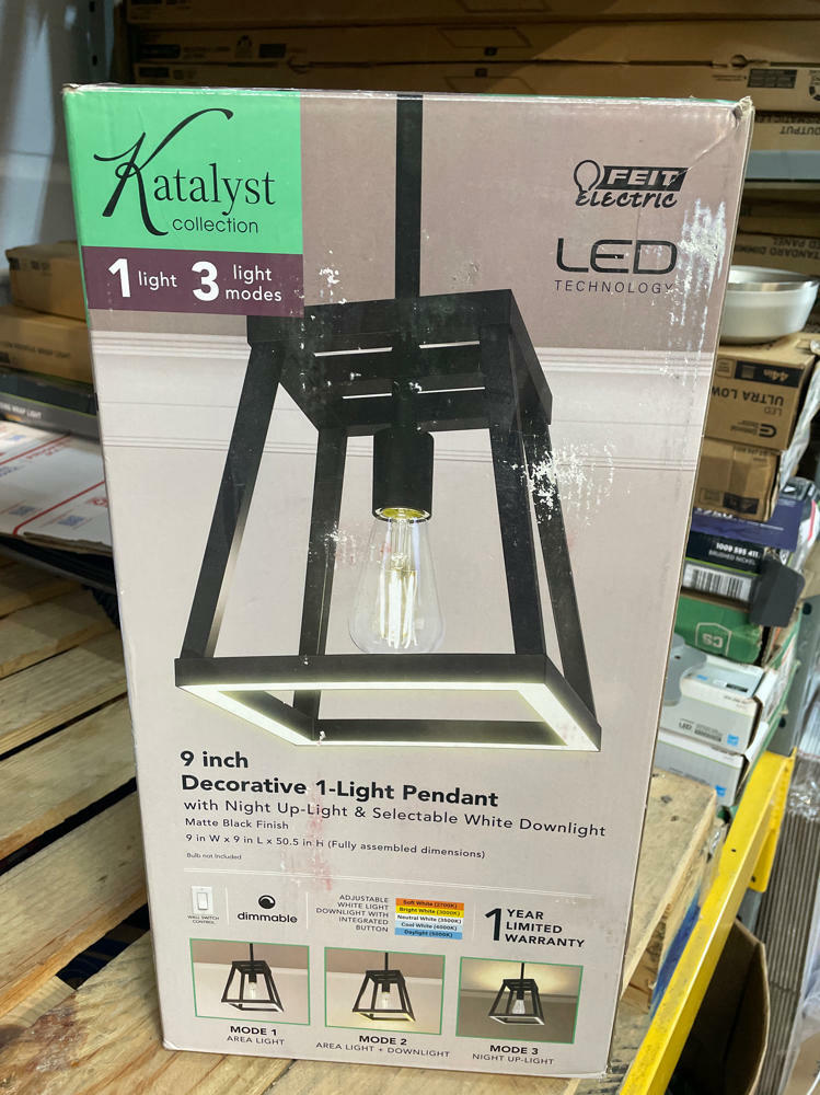 Matte Black LED Pendant Light by Feit Electric