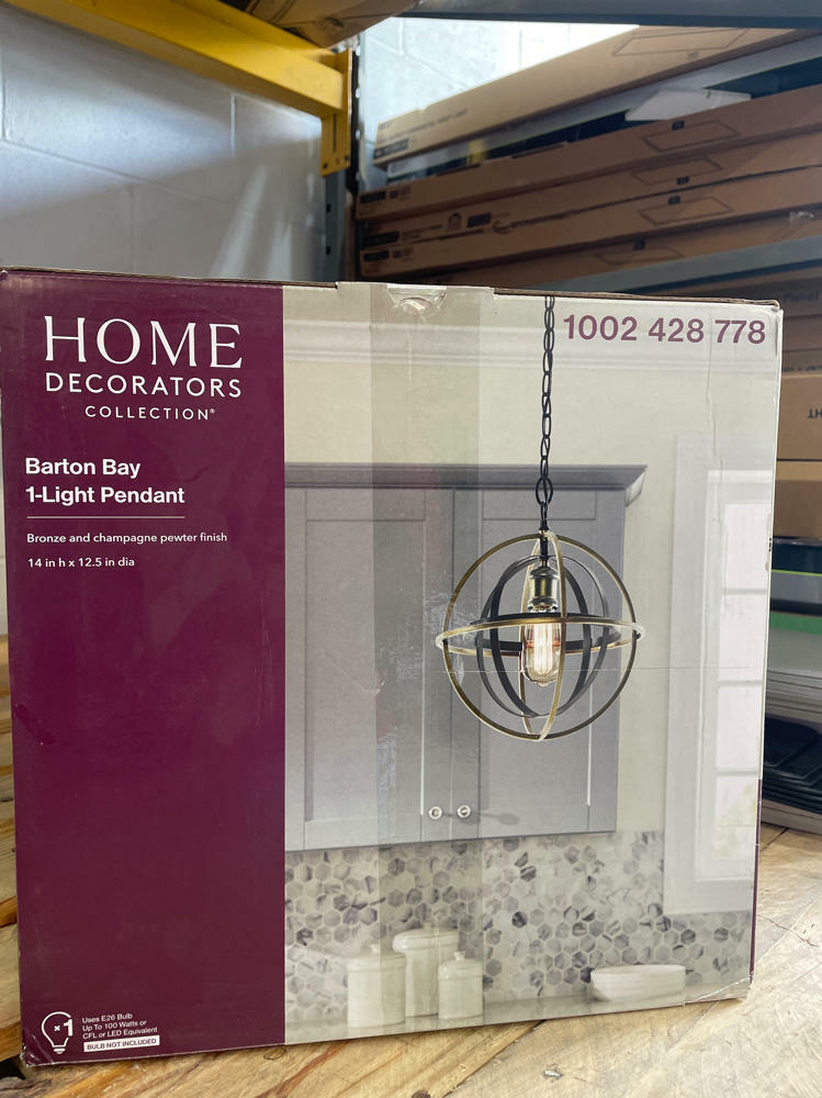 Home Decorators Collection 27030 1-Light Bronze & Champagne Pewter Mini Pendant
