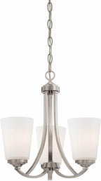Minka Lavery Chandelier Lighting 4963-84, Overland Park Glass with Shades, 3 Light, Nickel
