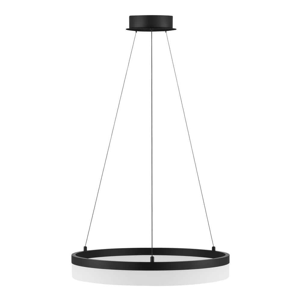 Home Decorators Collection Kipling 35-Watt Integrated LED Black Modern Pendant