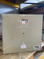 1-Light Gold Oversized Pendant Light Fixture with Clear Glass Shade