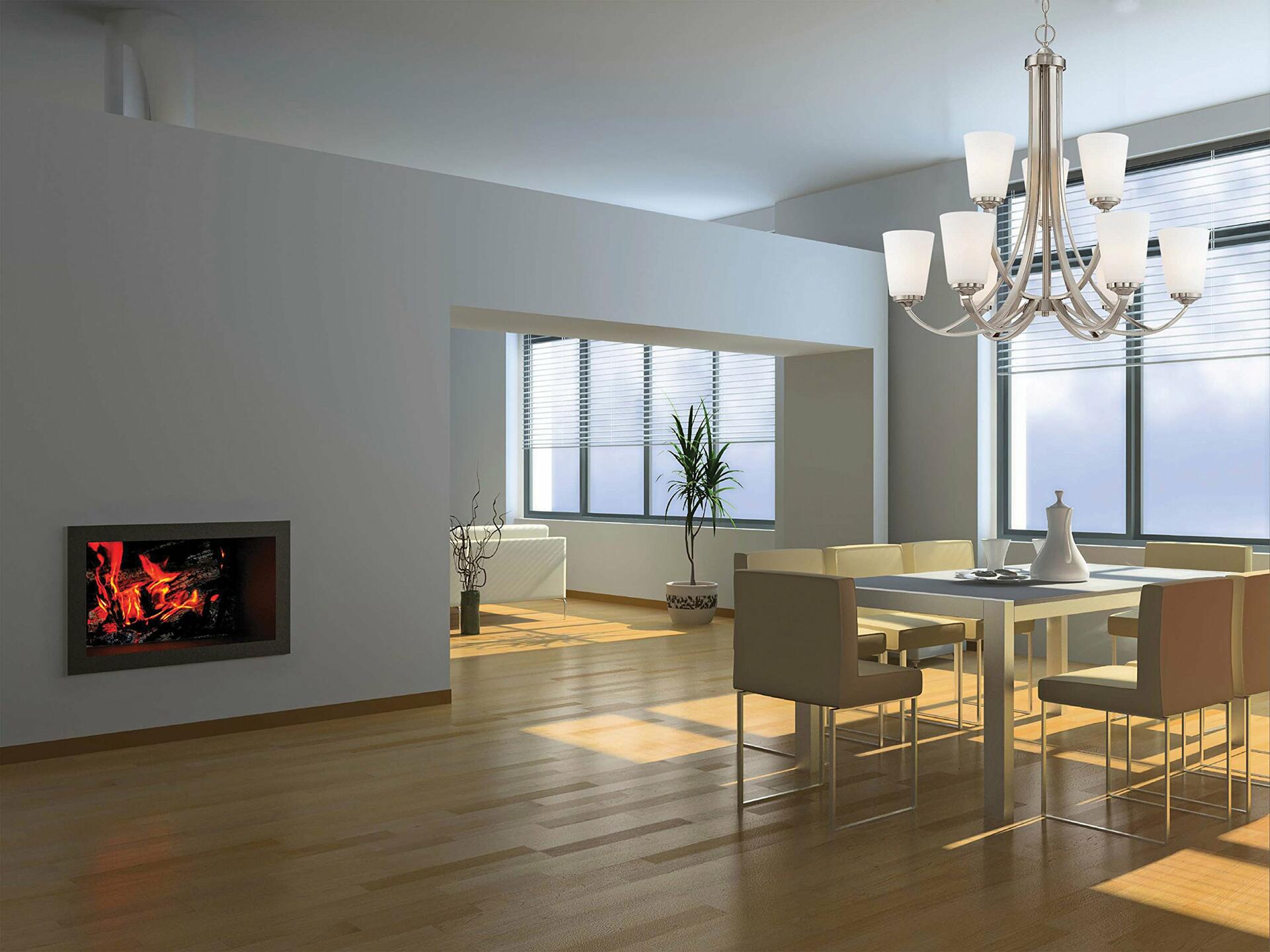 Minka Lavery Chandelier Lighting 4963-84, Overland Park Glass with Shades, 3 Light, Nickel