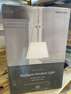 Alsy 1-Light Brushed Nickel Oversized Caged Mini Pendant with Linen Shade