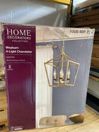 Home Decorators Collection Weyburn 4-Light Gold Farmhouse Chandelier Light