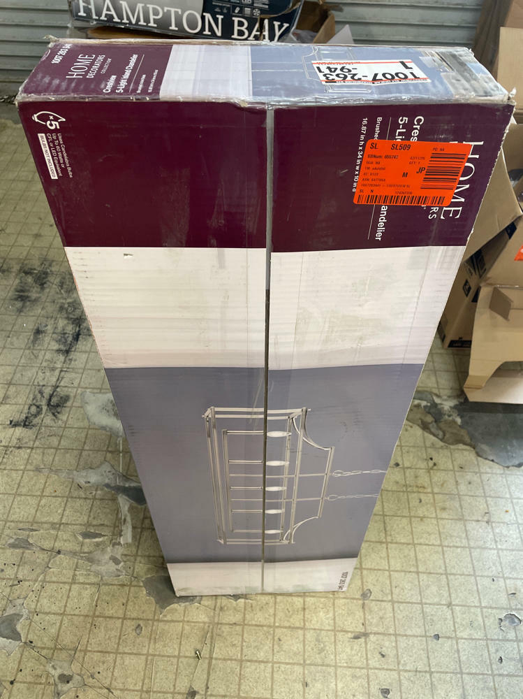 Home Decorators Collection Crestview 34 in. 5-Light Brushed Nickel Transitional