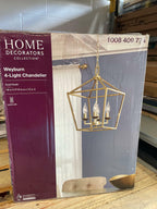 Home Decorators Collection Weyburn 4-Light Gold Farmhouse Chandelier Light
