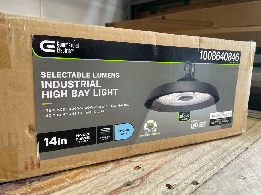 CE 14 in. LED Lumen Changing 400/600/750-Watt Equivalence Round High Bay Matte