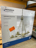 Tamassee Collection 4-Light Brushed Gold Updated Traditional Chandelier with