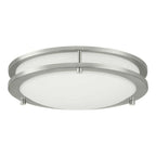 Flaxmere 14 in. Modern Brushed Nickel Selectable CCT Integrated LED Flush Mount for Kitchens